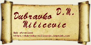 Dubravko Milićević vizit kartica